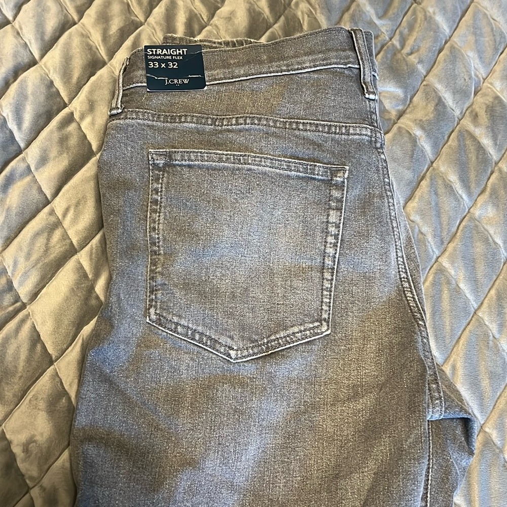 J Crew Straight Signature flex jeans 33x32, grey